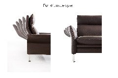 Porto von Erpo Polstermöbel - Ledergarnitur links dunkelbraun