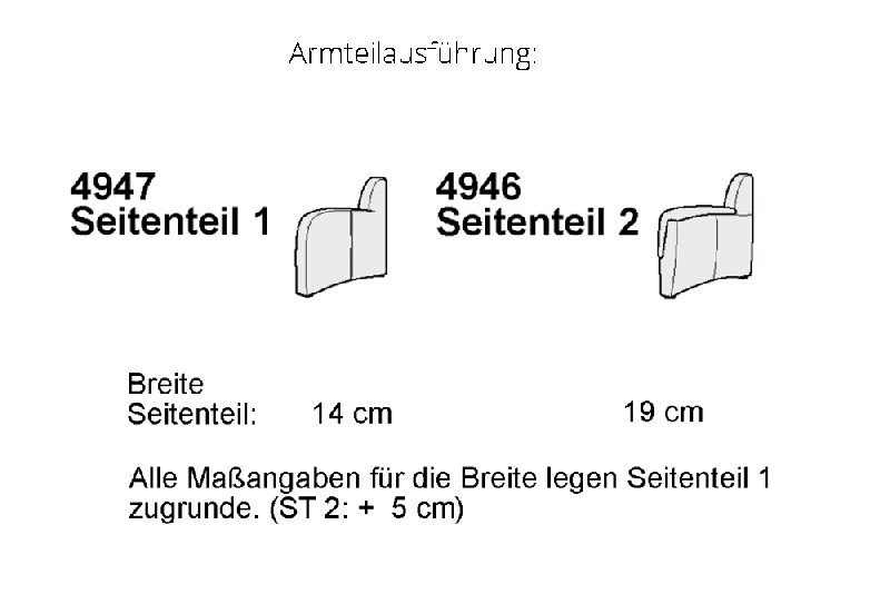 Armlehnenausführungen