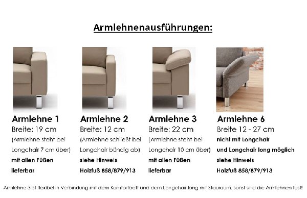 Armlehnenvarianten