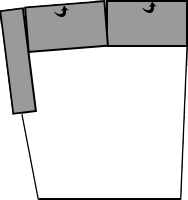 Abschlussrecamiere trapezförmig links