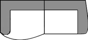 Megasofa mit Rundung links