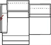 2,5-Sitzer links mit Relaxfunktion