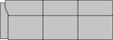 Anreihsofa 3-sitzig links