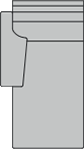Longchair hoch, schmal links