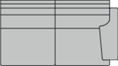 Anreihsofa 2-sitzig extra hoch, breit rechts