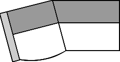 2-Sitzer schräg rund links