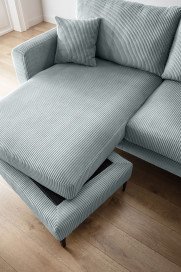 Eliza von Benformato - Ecksofa Ausführung links aqua