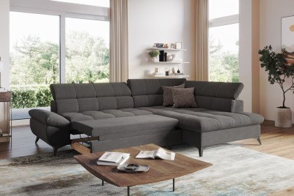 Apollo-LE25 von COTTA - Eckgarnitur rechts dark-grey