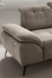 Fiore-LE25 von Benformato - Eckcouch rechts grau-braun