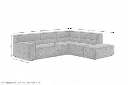 Kubo-LE25 von COTTA - Eckgarnitur rechts old-rose