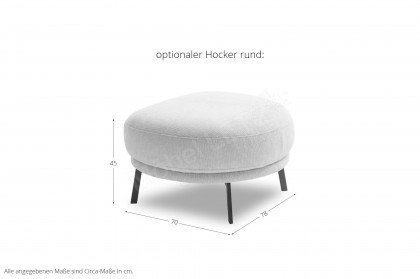 Pearl-LE25 von SCHÖNER WOHNEN - Polstersofa rechts snow