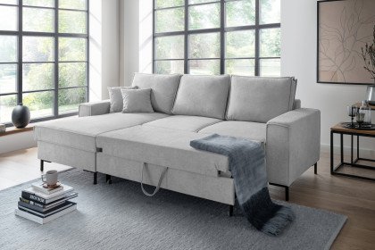 Rom-LE25 von Benformato - Ecksofa links silber