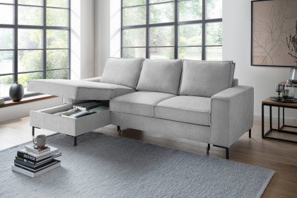 Rom-LE25 von Benformato - Ecksofa links silber