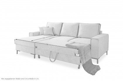 Rom-LE25 von Benformato - Ecksofa links silber