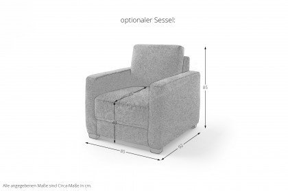 Pierre de Luxe von Nova Via - Ecksofa rechts stone