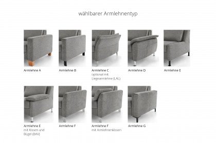 HU-LS23121 von Hukla - Ecksofa rechts mit Schlaffunktion silver