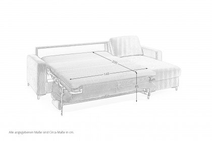 HU-LS23121 von Hukla - Ecksofa rechts mit Schlaffunktion silver