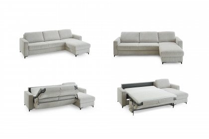 HU-LS23121 von Hukla - Ecksofa rechts mit Schlaffunktion silver