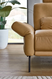 PN-EM24126 von Polinova - Ledersofa Ausführung rechts honey