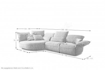 KOINOR Abby - Designersofa links hellgrau