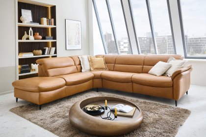 HU-SF25072 von Hukla - Ledergarnitur links kurkuma