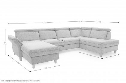 Glendale-LE26 von Sit & More - Wohnlandschaft rechts kupfer