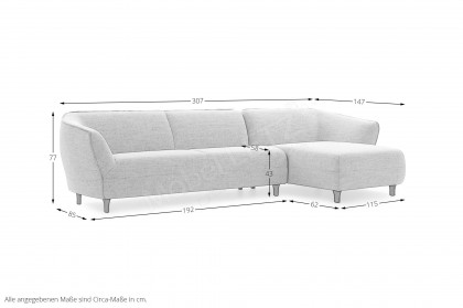 Turia von Pode - Designersofa Ausführung rechts light-grey