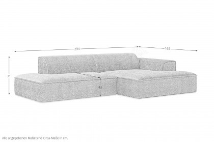 Billund von Exxpo - Ecksofa rechts sandshell