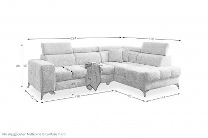 Gobi von Benformato - Ecksofa Variante rechts hellgrau
