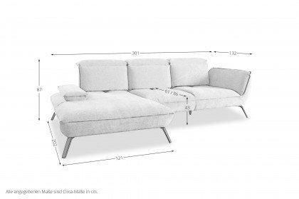 Brix von Poco - Sofagarnitur links silber