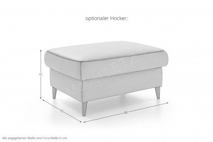 PN-EM24034 von Polinova - Ledersofa Variante rechts granit