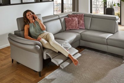 PN-EM24034 von Polinova - Ledersofa Variante rechts granit