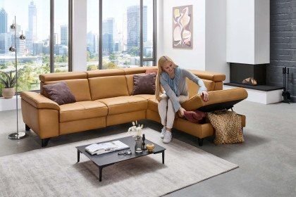 PN-EM23166 von Polinova - Ledersofa Variante rechts kurkuma