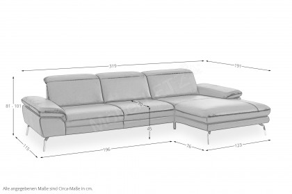 PN-IN22025 von Polinova - Ledersofa Ausführung rechts braun