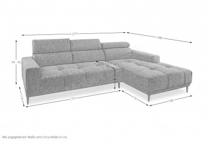 Intera von Benformato - Ecksofa Ausführung rechts dunkelgrün