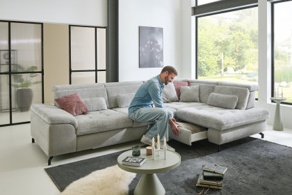 MP-IN25051 von Megapol - Ecksofa rechts silver-stone