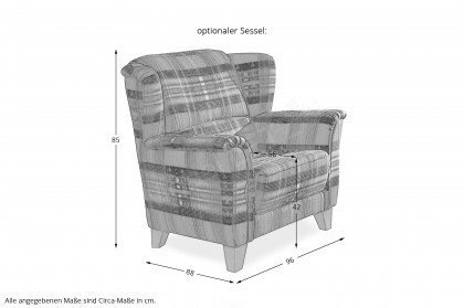 S192 London Classic von Ponsel - Polstergarnitur rot-kariert