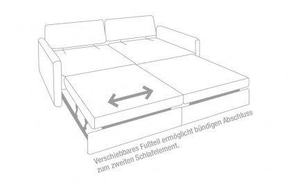 Elements von Bali - Schlafsofa 140 hellgrau