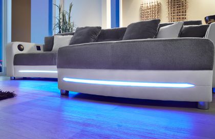 Laredo von Job - Ecksofa grau-weiß