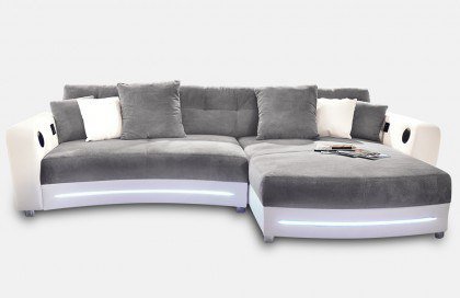 Laredo von Job - Ecksofa grau-weiß