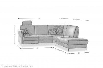 S861 Memphis von Ponsel - Polsterecke rechts anthrazit