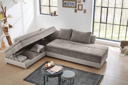 Modena-LE16 von Job - Ecksofa Ausführung links grau-beige