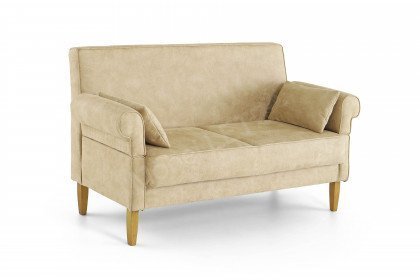 Tavola von Wohnglücklich - Truhen-Tischsofa 3-sitzig beige