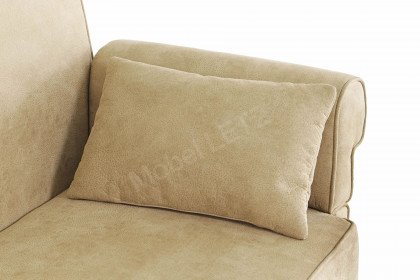 Tavola von Wohnglücklich - Truhen-Tischsofa 3-sitzig beige