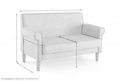 Tavola von Wohnglücklich - Truhen-Tischsofa 3-sitzig beige
