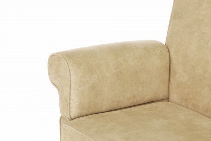 Tavola von Wohnglücklich - Truhen-Tischsofa 3-sitzig beige