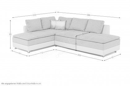 Susanne aus der Kollektion Letz - Ecksofa links grau-beige
