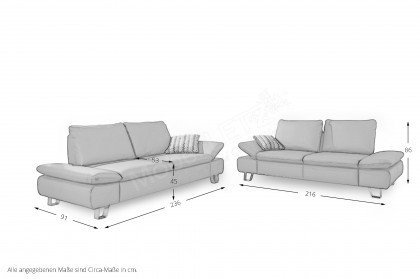 7137 von K+W Polstermöbel - Leder-Duo zinn