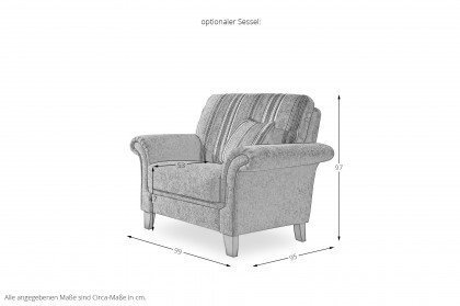 Capri Plus von Schröno - Sofagruppe grün gestreift