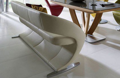 4130 Wave-dining von K+W Formidable Home Collection - Bank Leder weiß